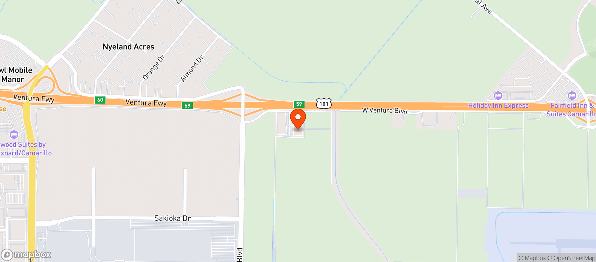 Map showing Safeport - Oxnard