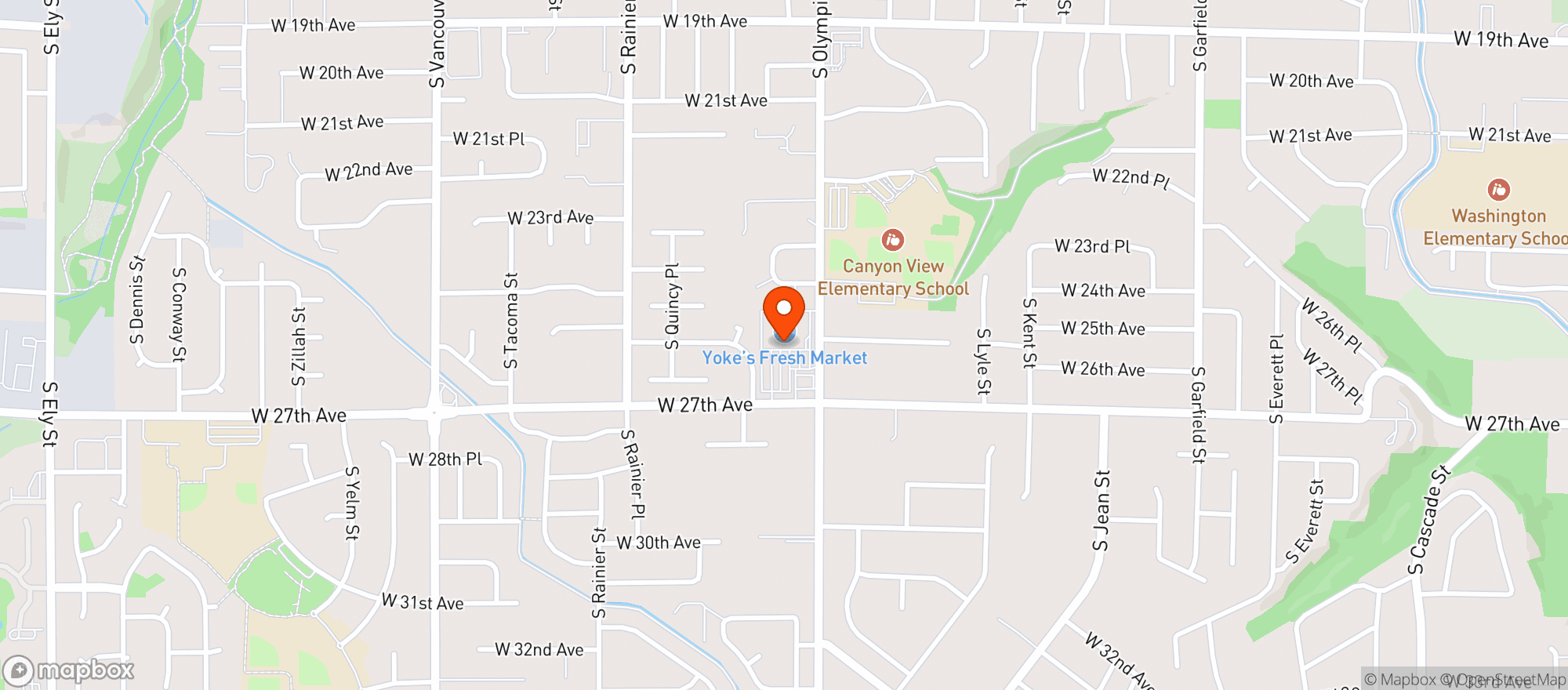 Map showing Yokes Fresh Market
