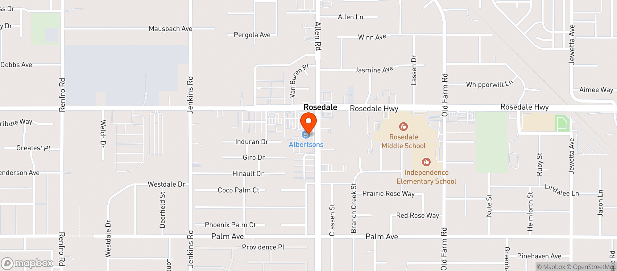 Map showing Albertsons