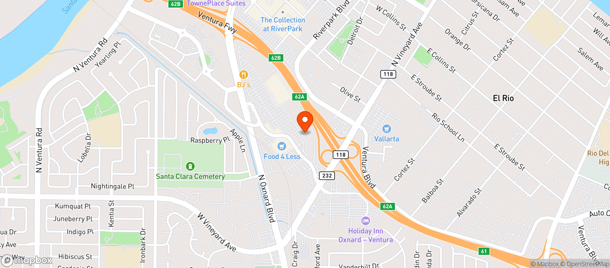 Map showing World Market Oxnard