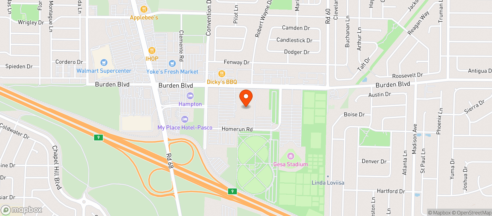 Map showing The Hapo Center