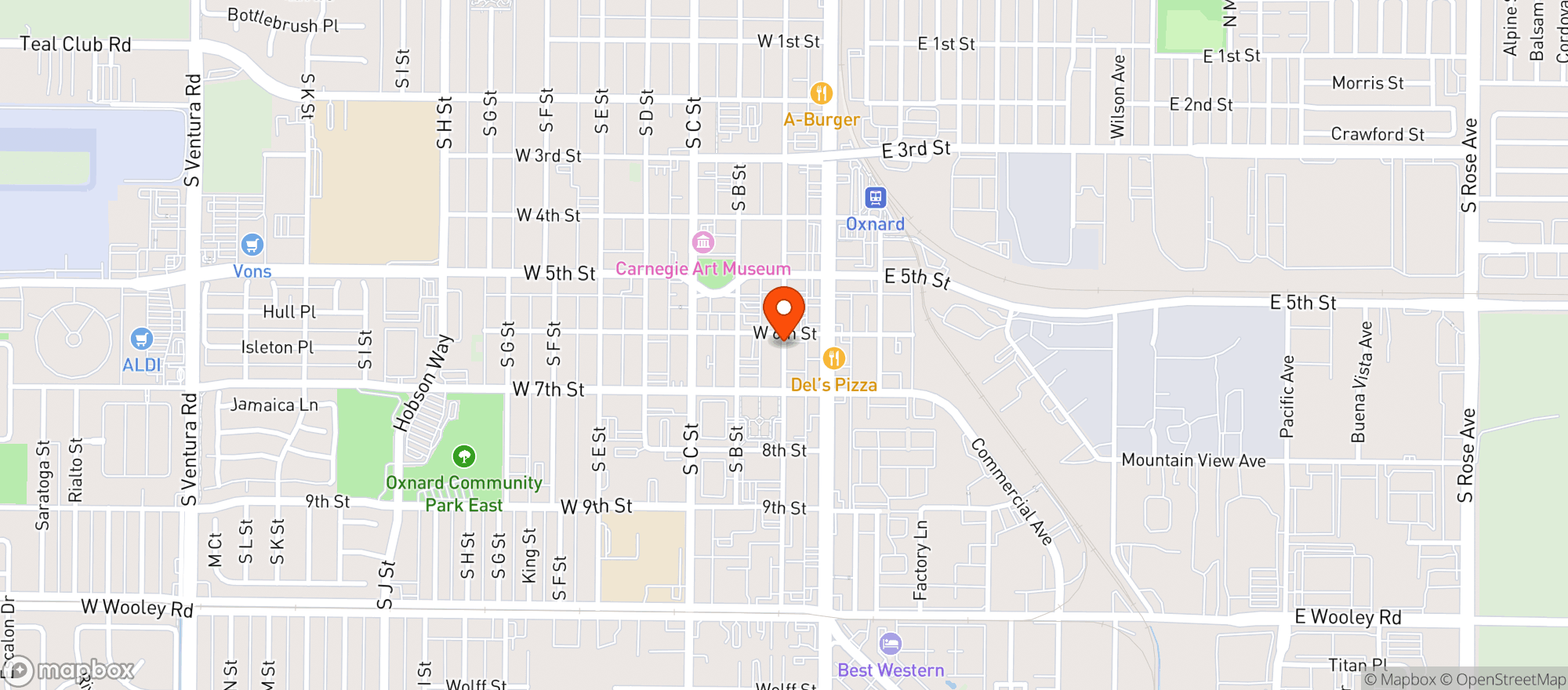 Map showing La Mexicana Market