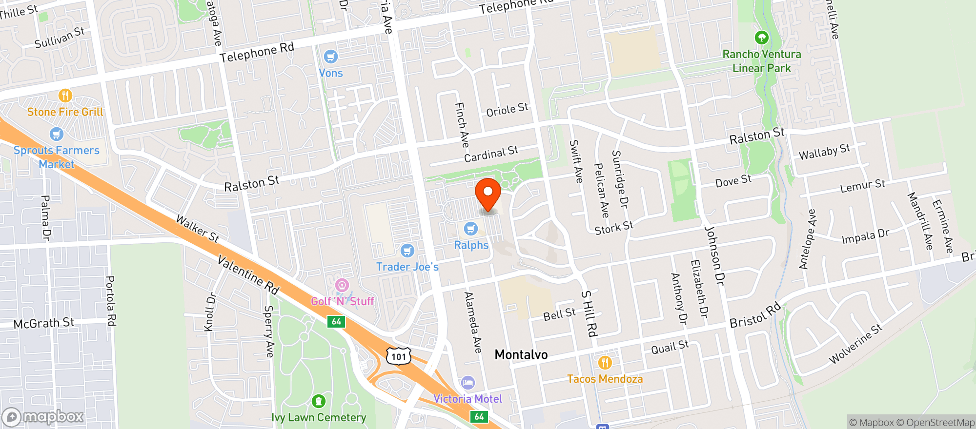 Map showing Ralphs