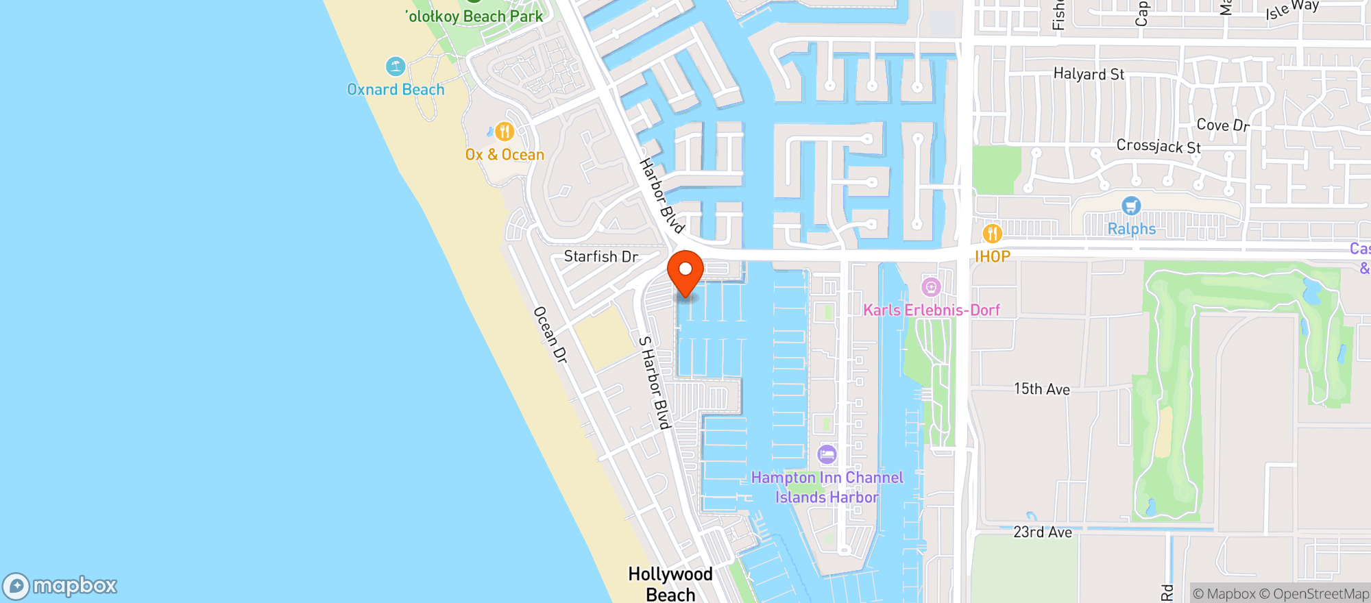 Map showing Harbor Mart