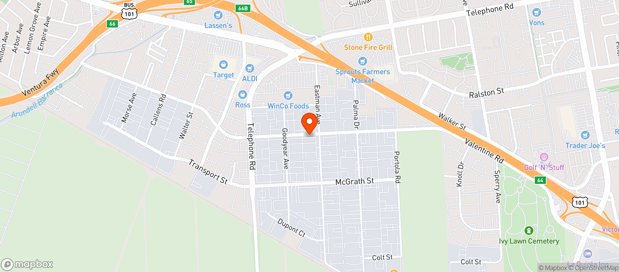 Map showing Wheelhouse - Ventura