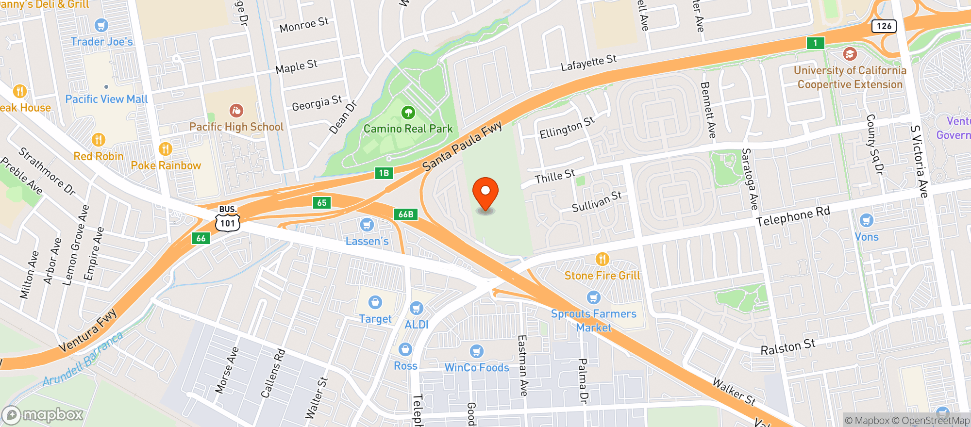 Map showing Lassens Natural