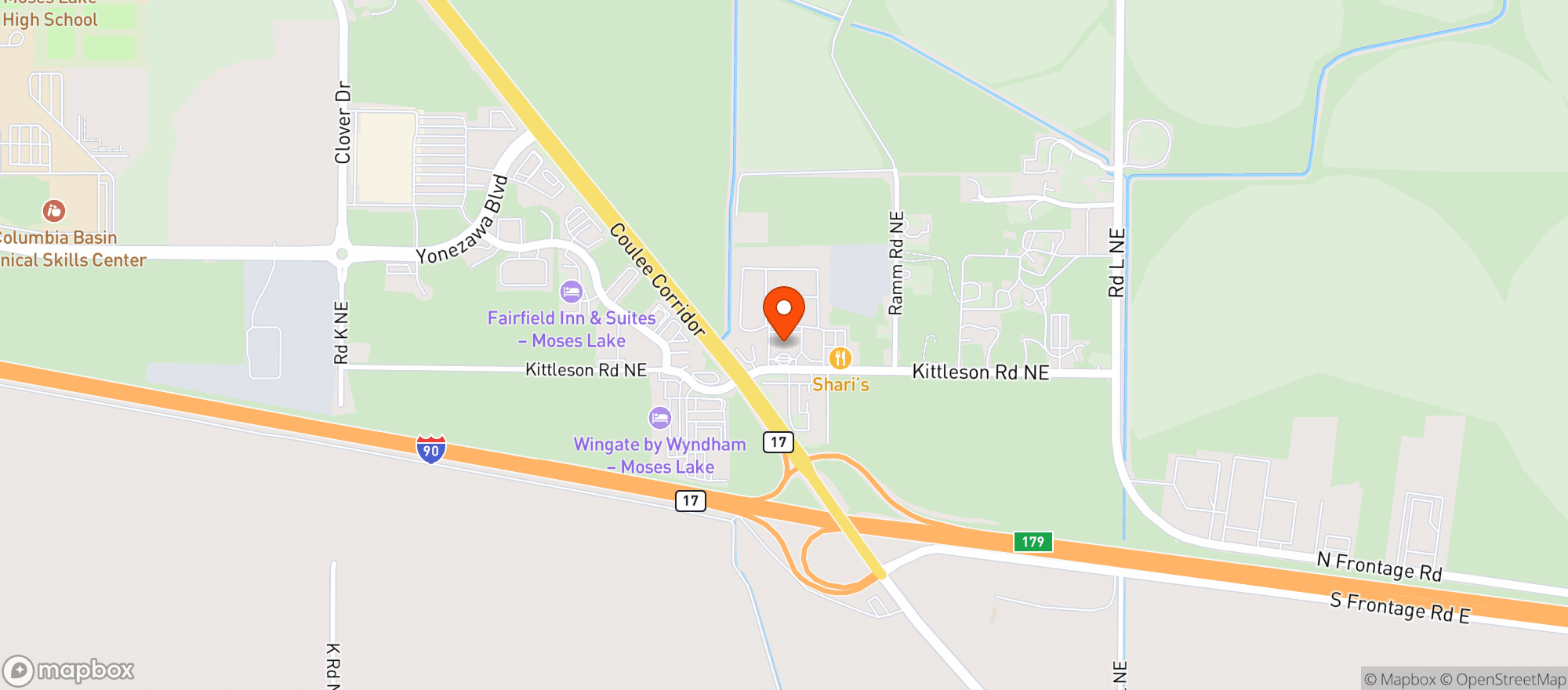 Map showing Ernies Fuel Stop