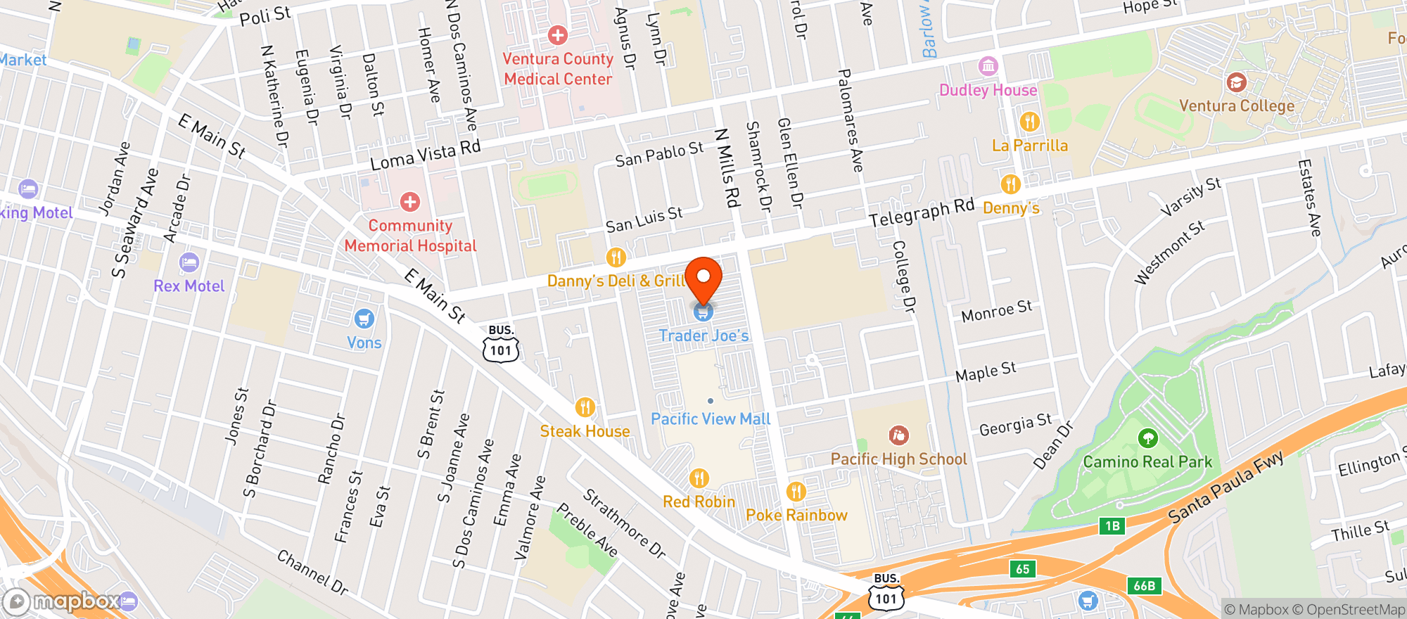 Map showing BevMo