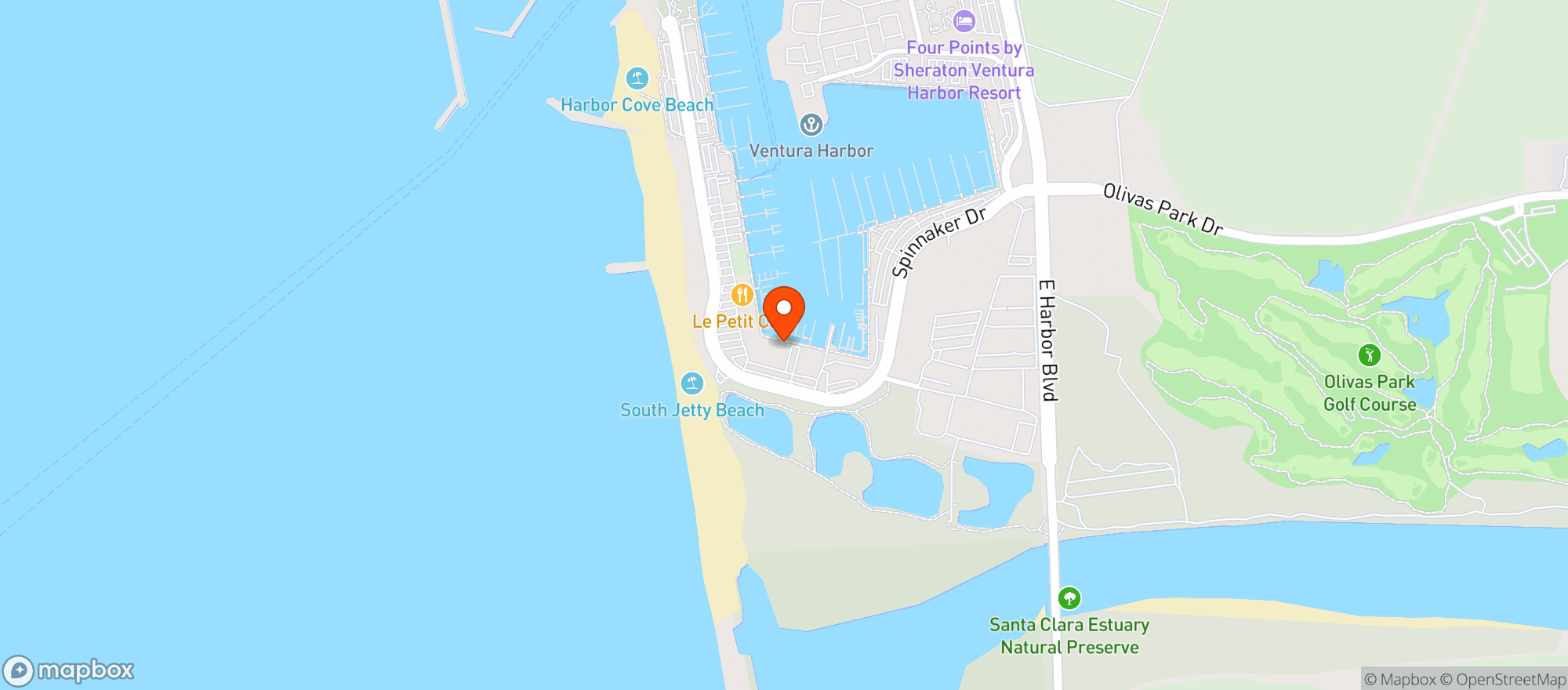 Map showing Brophy Bros. Restauraunt & Clam Bar