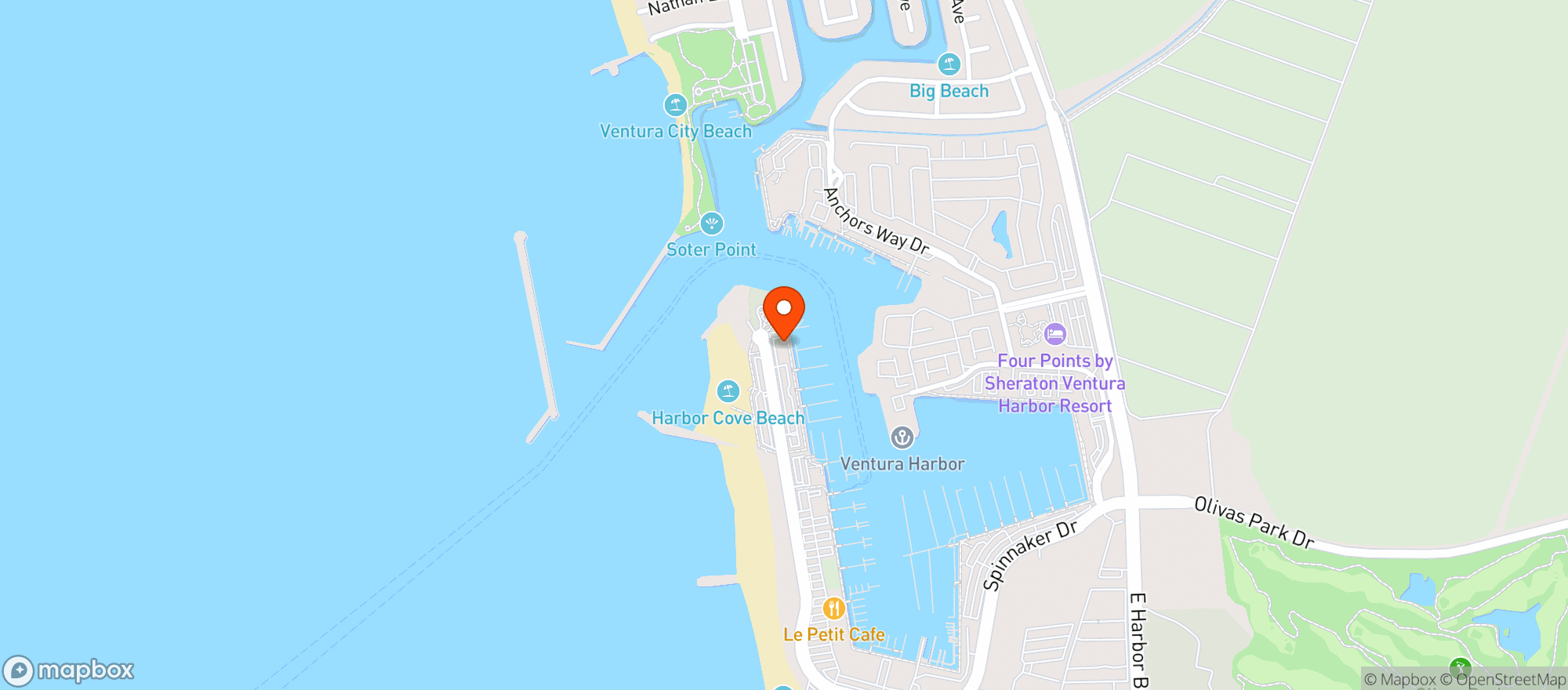 Map showing HARBOR COVE CAFE