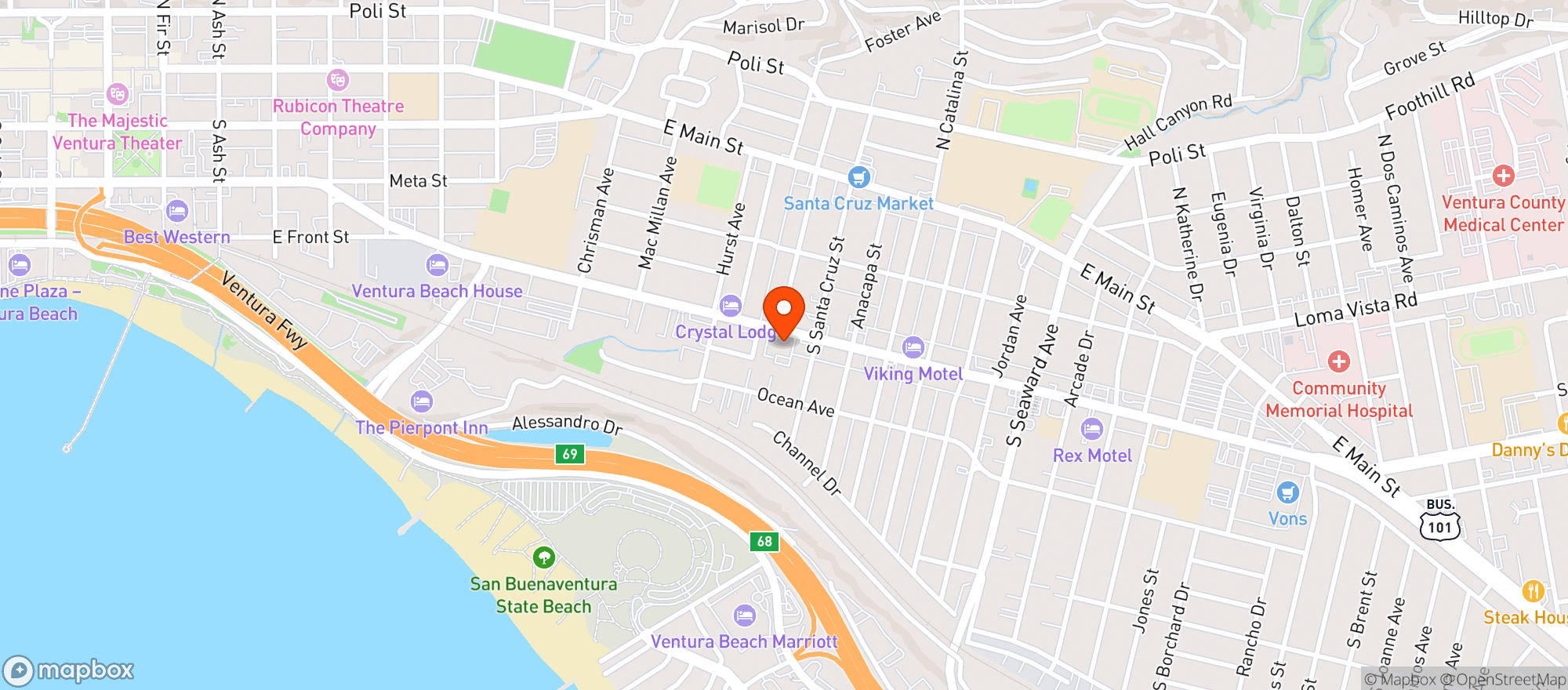 Map showing Ventura Music Hall