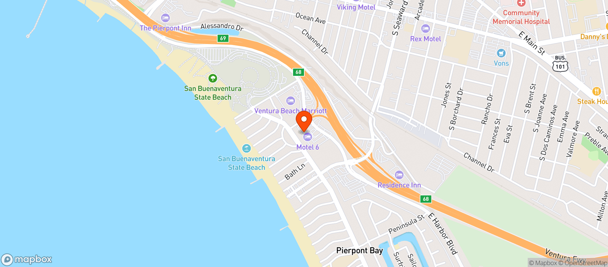 Map showing Sinclair - Ventura