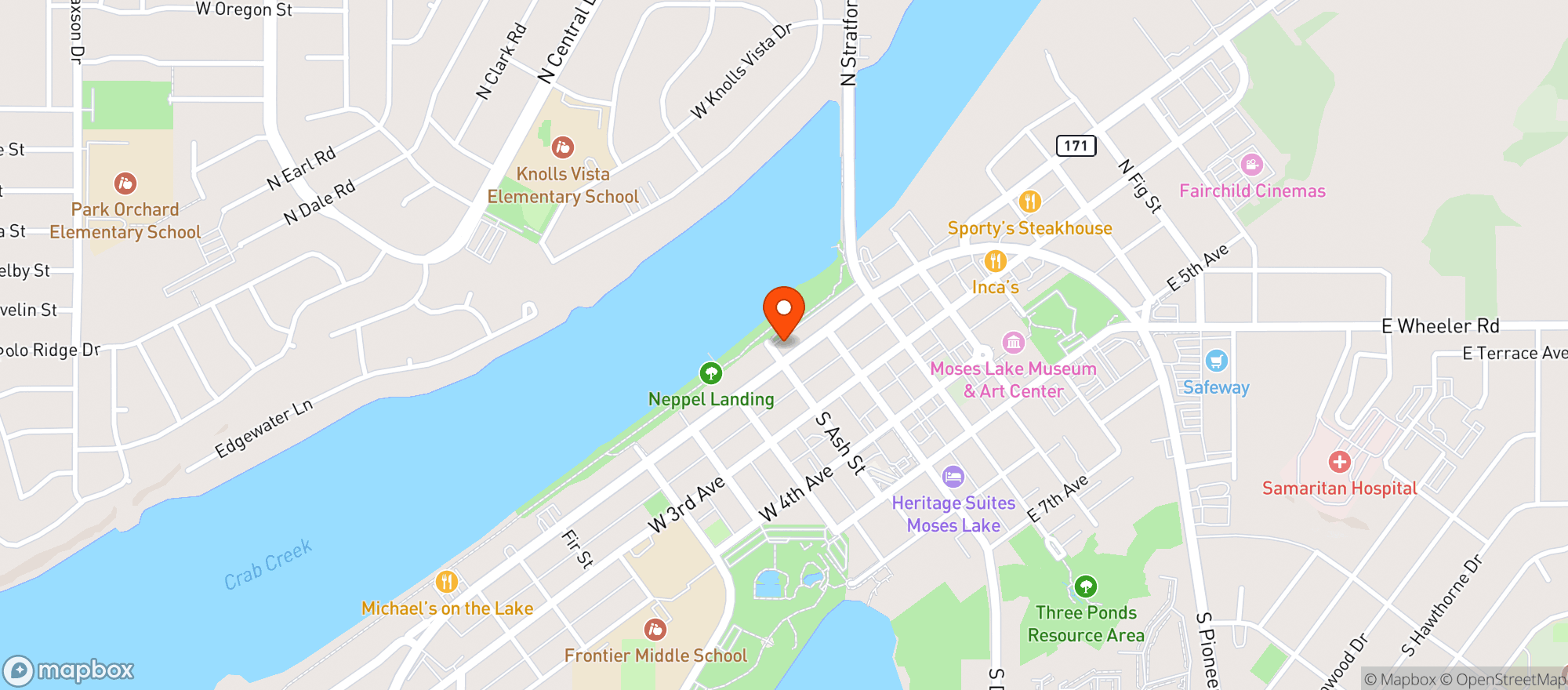 Map showing Dannys Tavern
