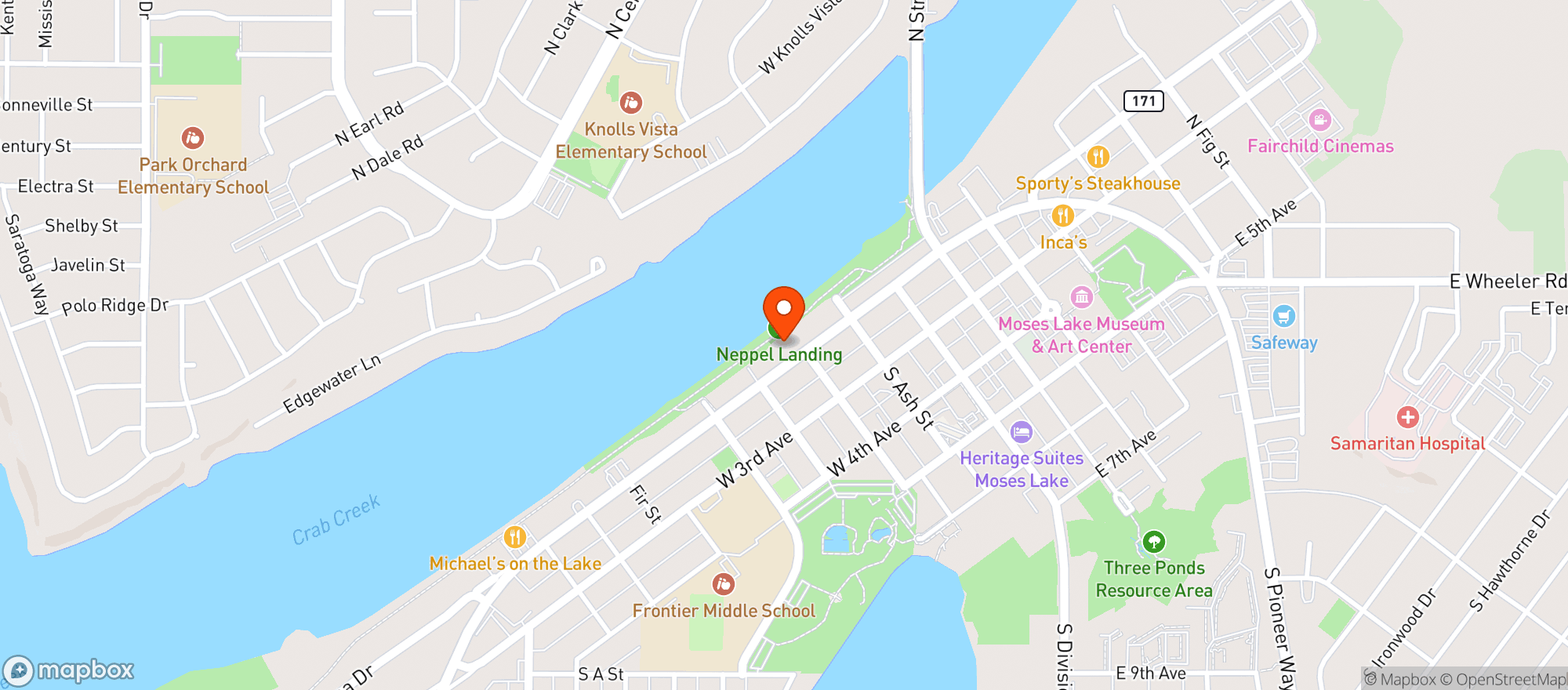 Map showing Moore Brewing Co
