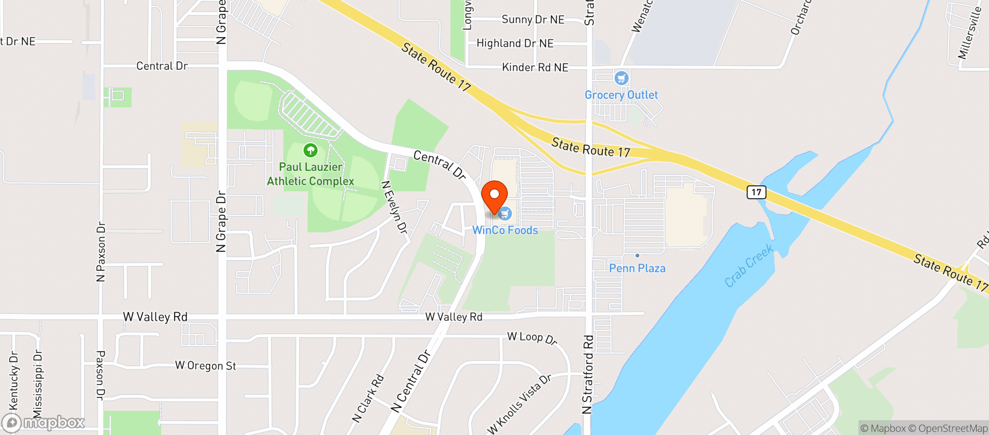 Map showing Winco Foods