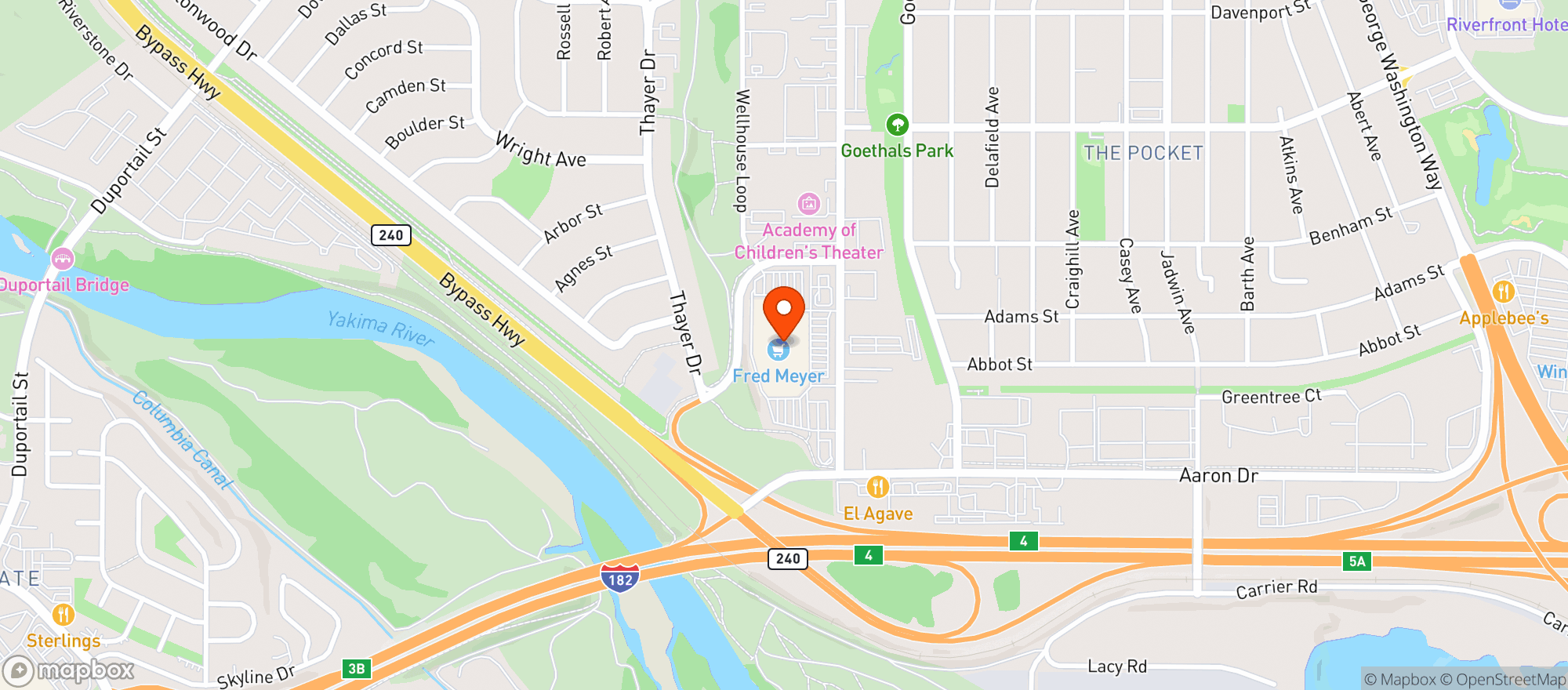 Map showing Fred Meyer