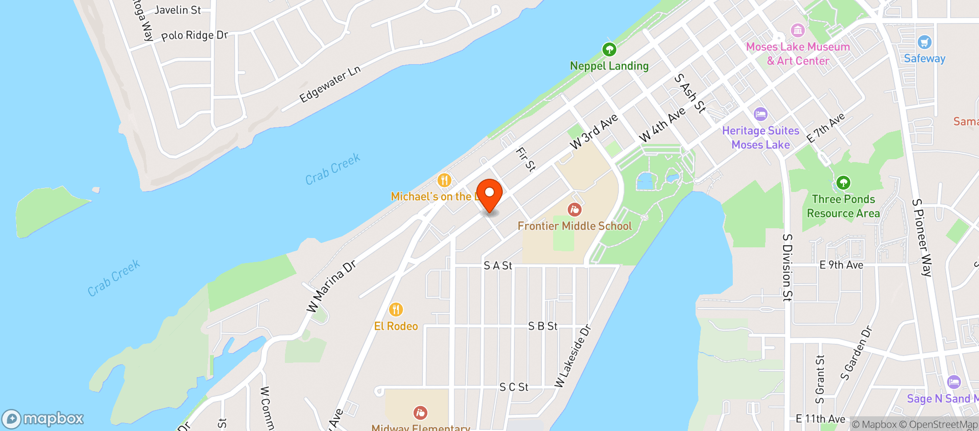 Map showing Ricks