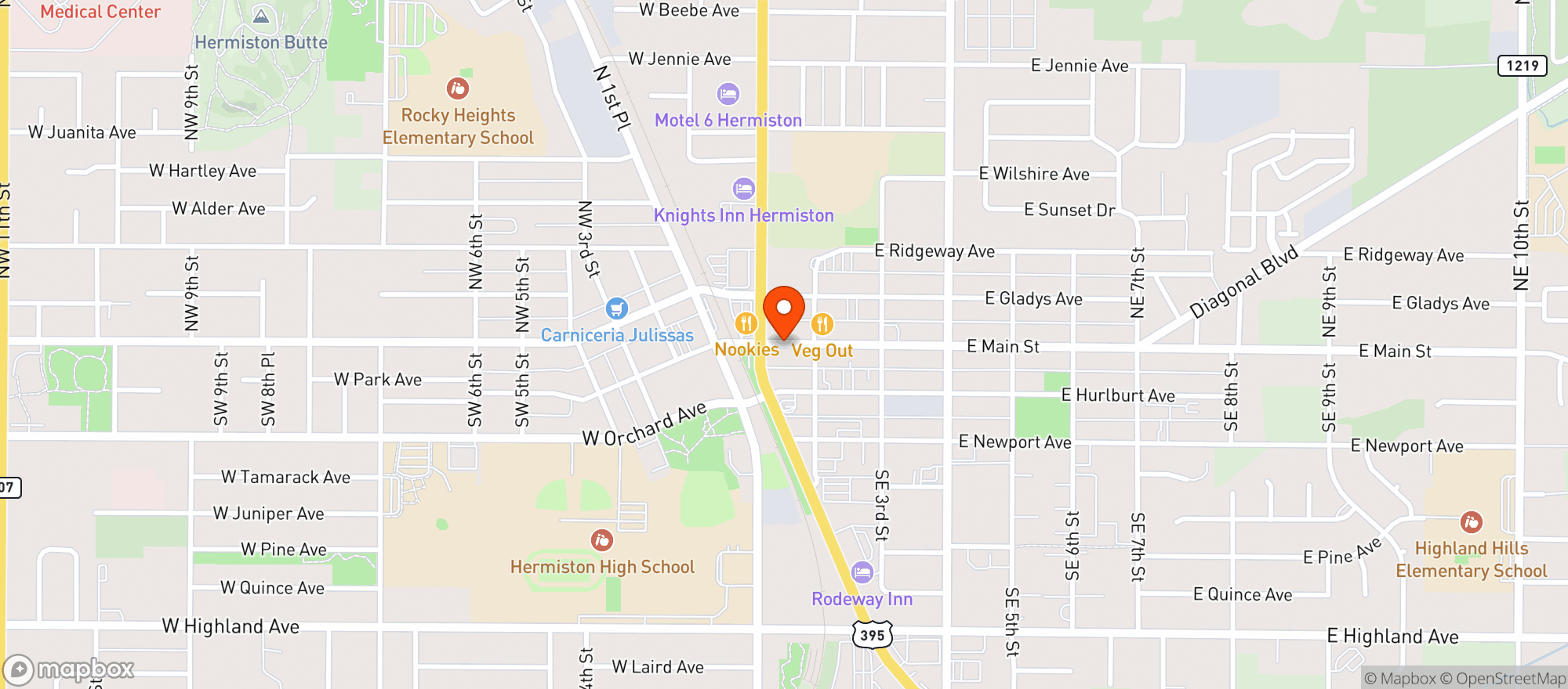 Map showing The Pheasant Blue Collar Bar