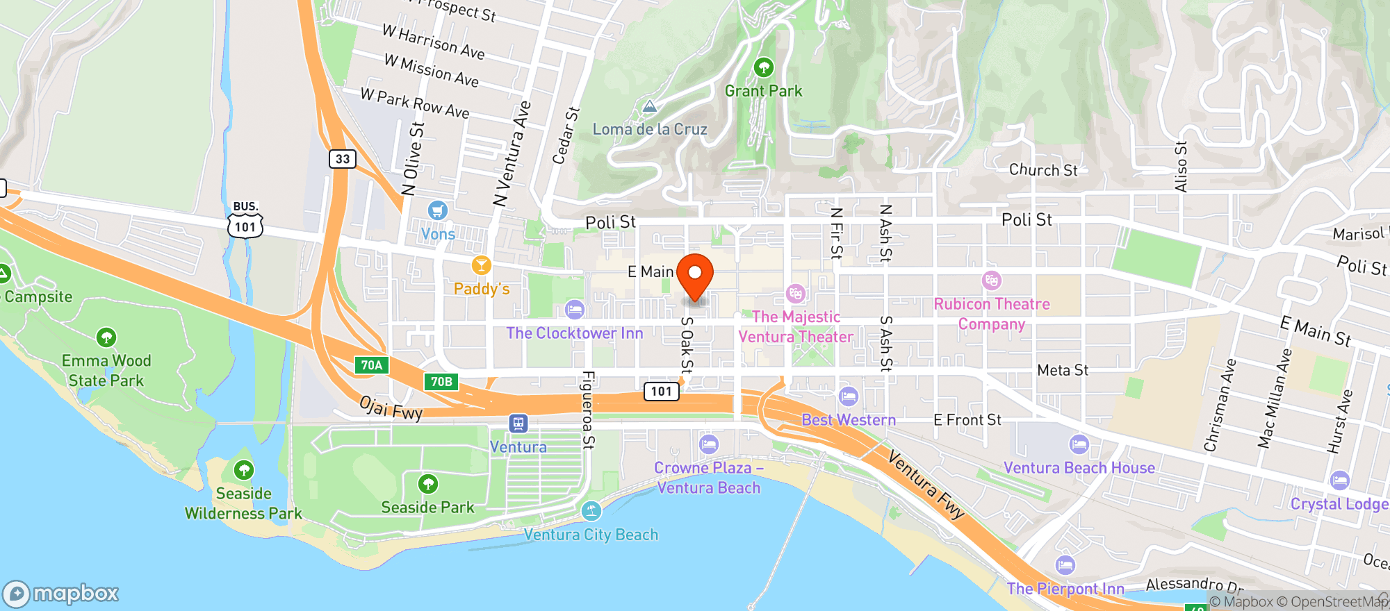 Map showing Model Citizen