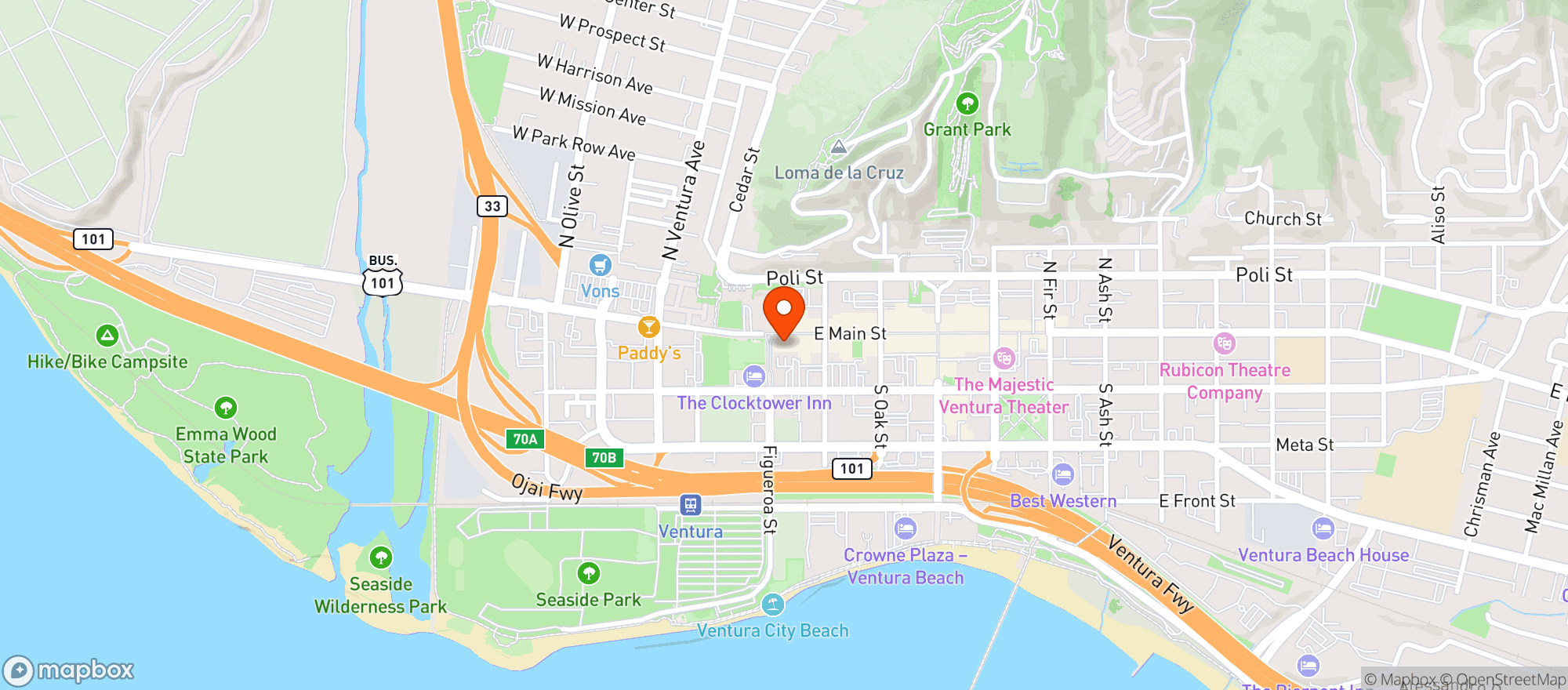 Map showing Paradise Pantry