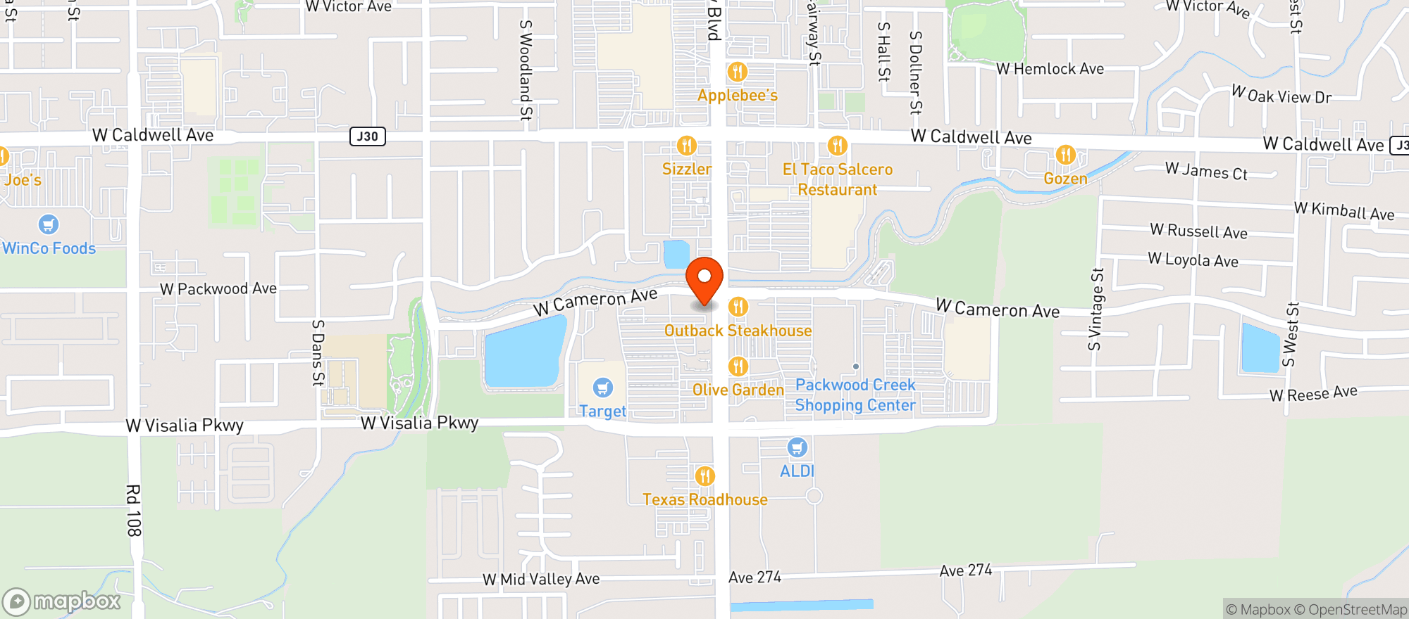 Map showing Vitamin Shoppe - Visalia