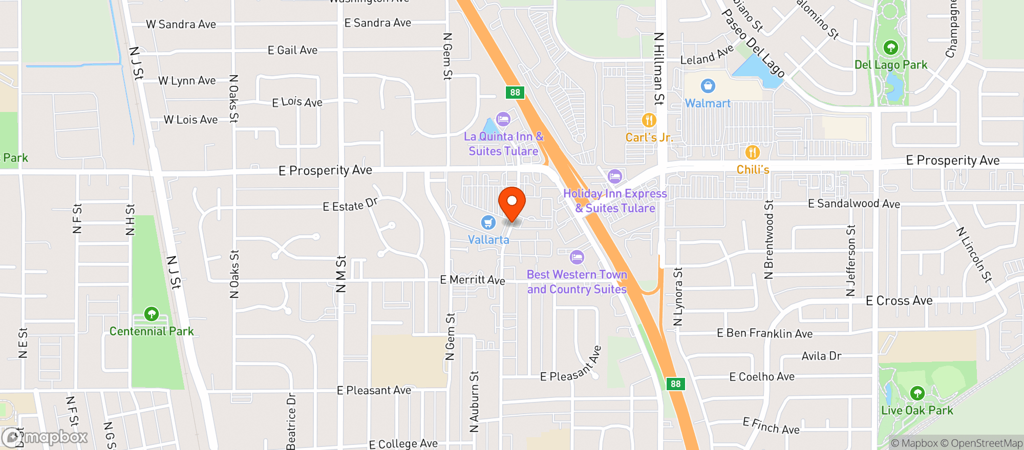 Map showing Vallarta Supermarkets