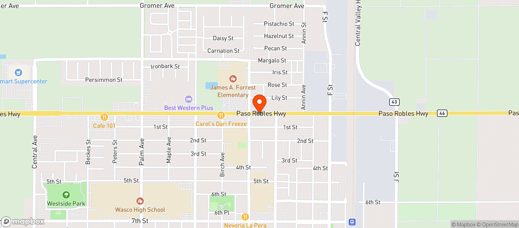Map showing Towne & Country Liquors