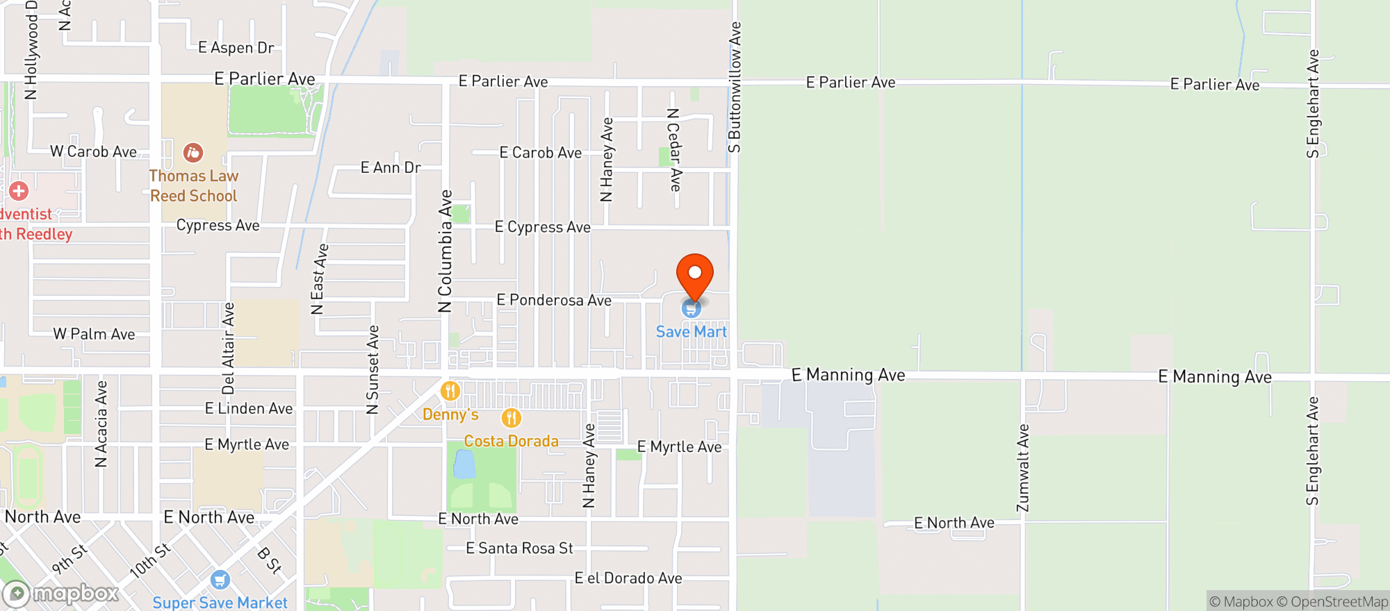 Map showing Save Mart Supermarket