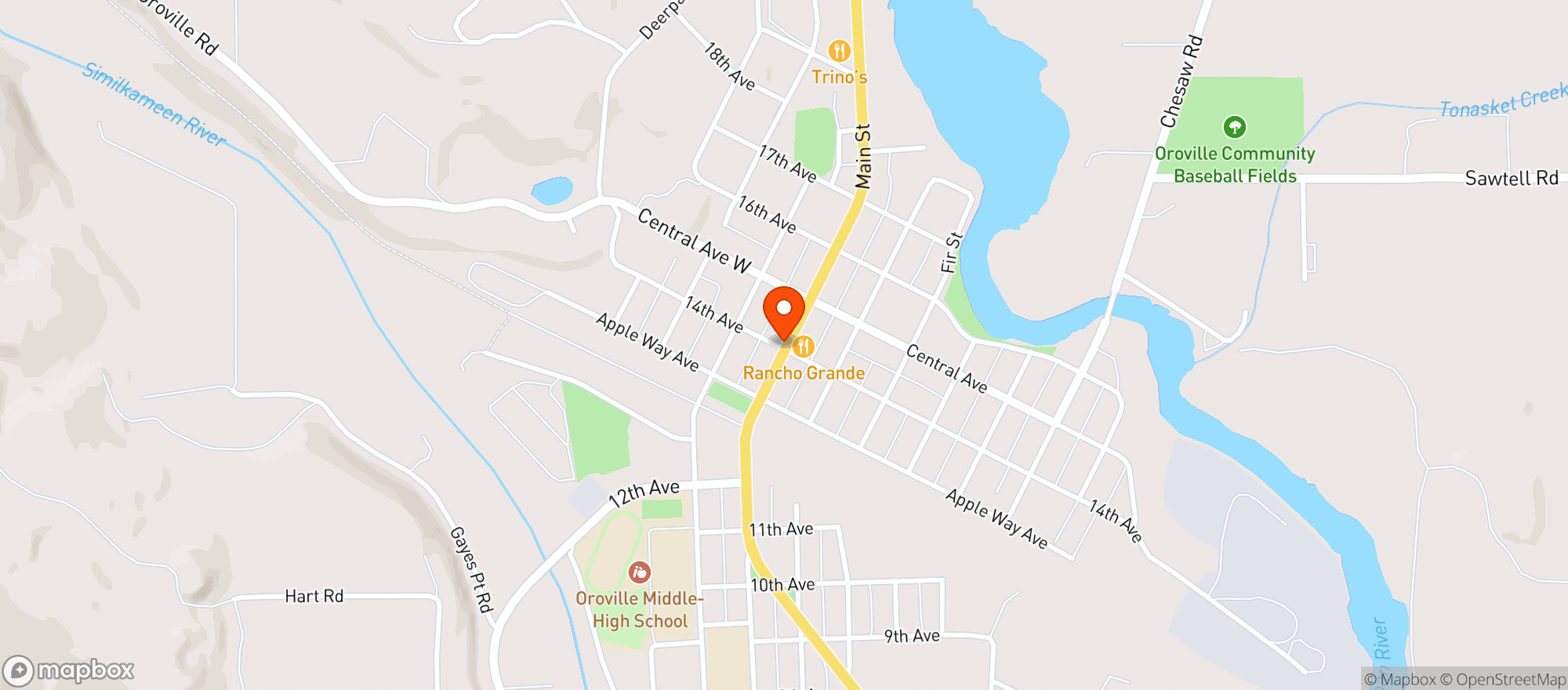 Map showing Lakeside Pharmacy - Oroville - Main St