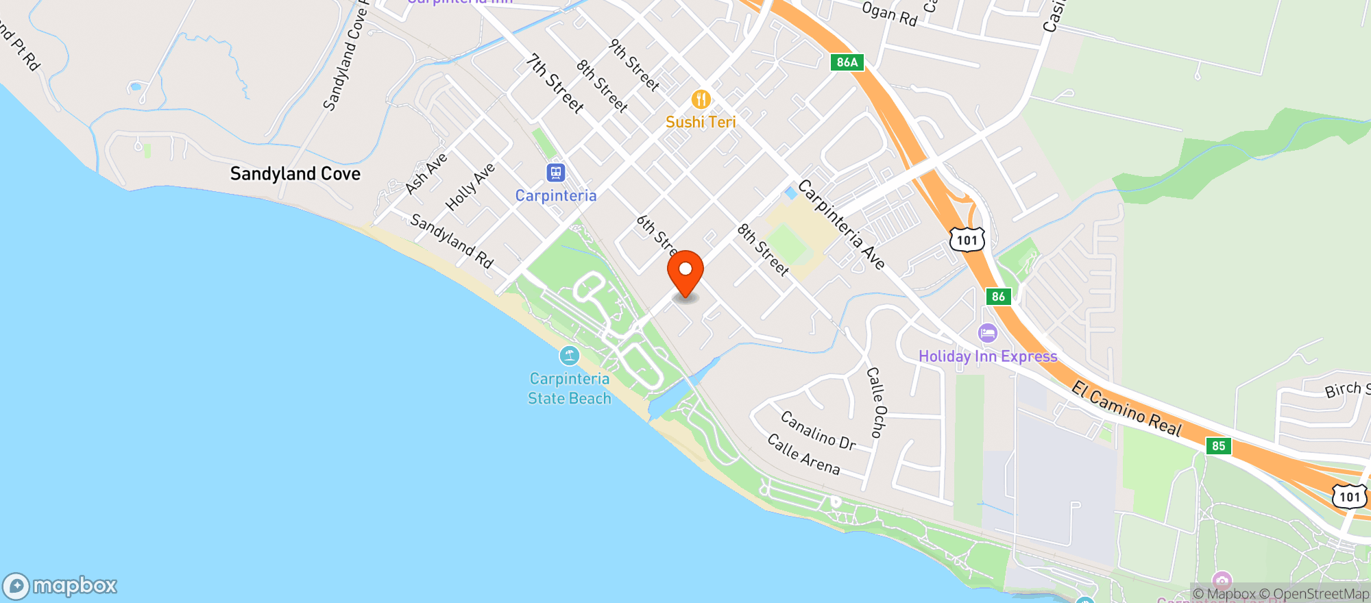 Map showing Santa Barbara Hives - Carpinteria