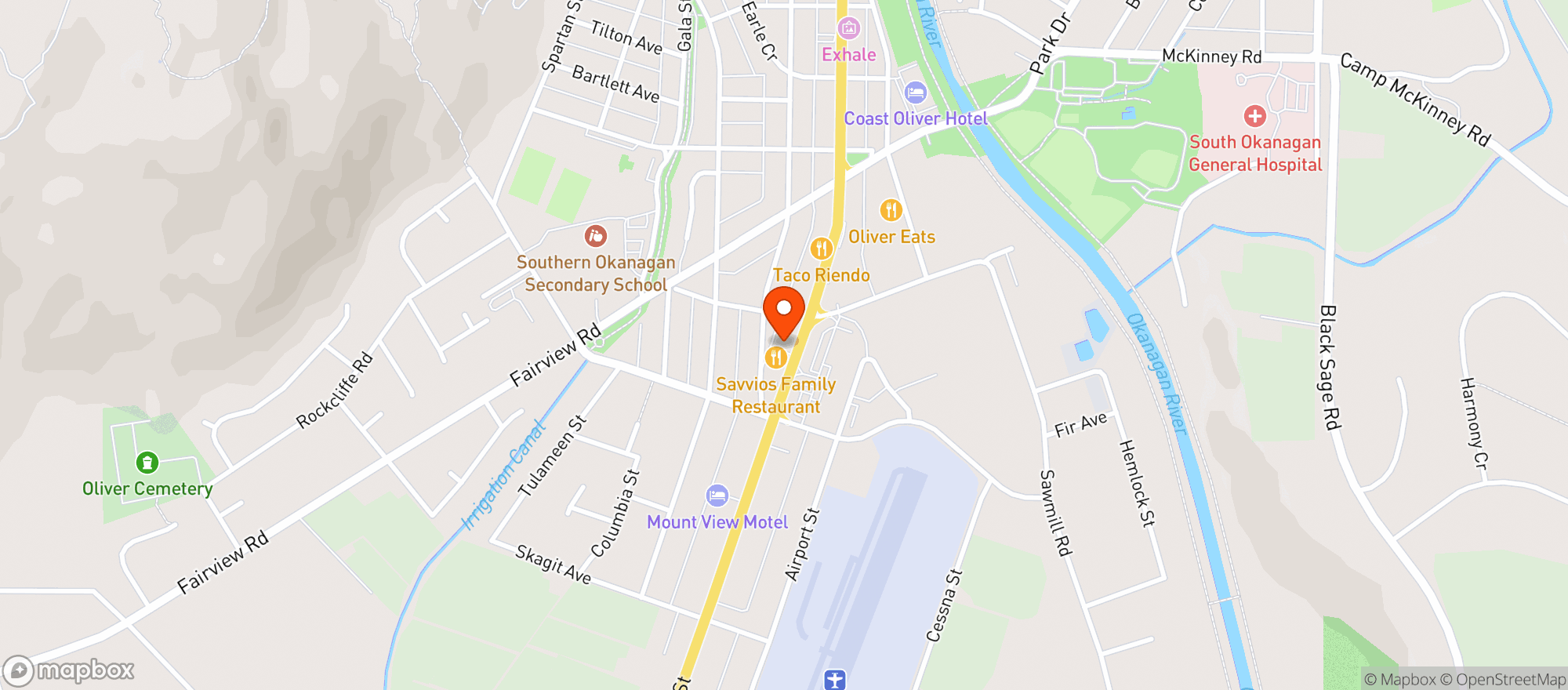 Map showing BC Liquor Stores Oliver