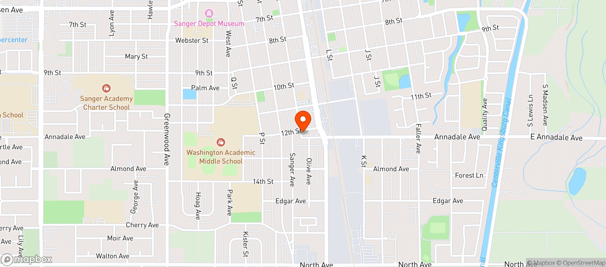 Map showing The Hideaway