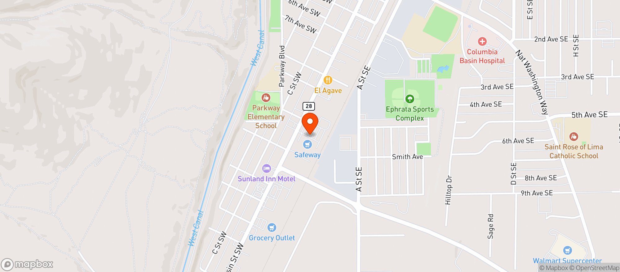 Map showing Safeway