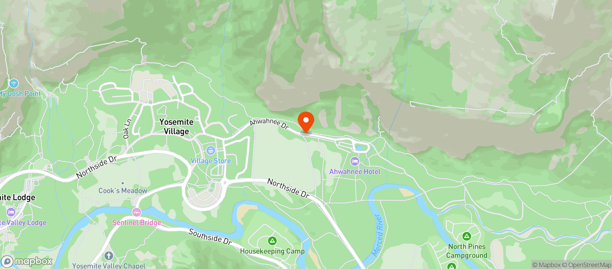 Map showing The Ahwahnee