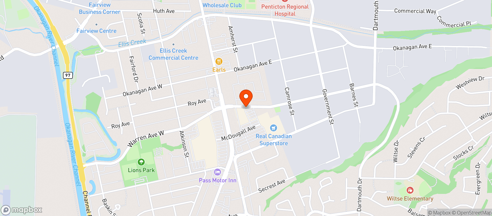 Map showing Staples