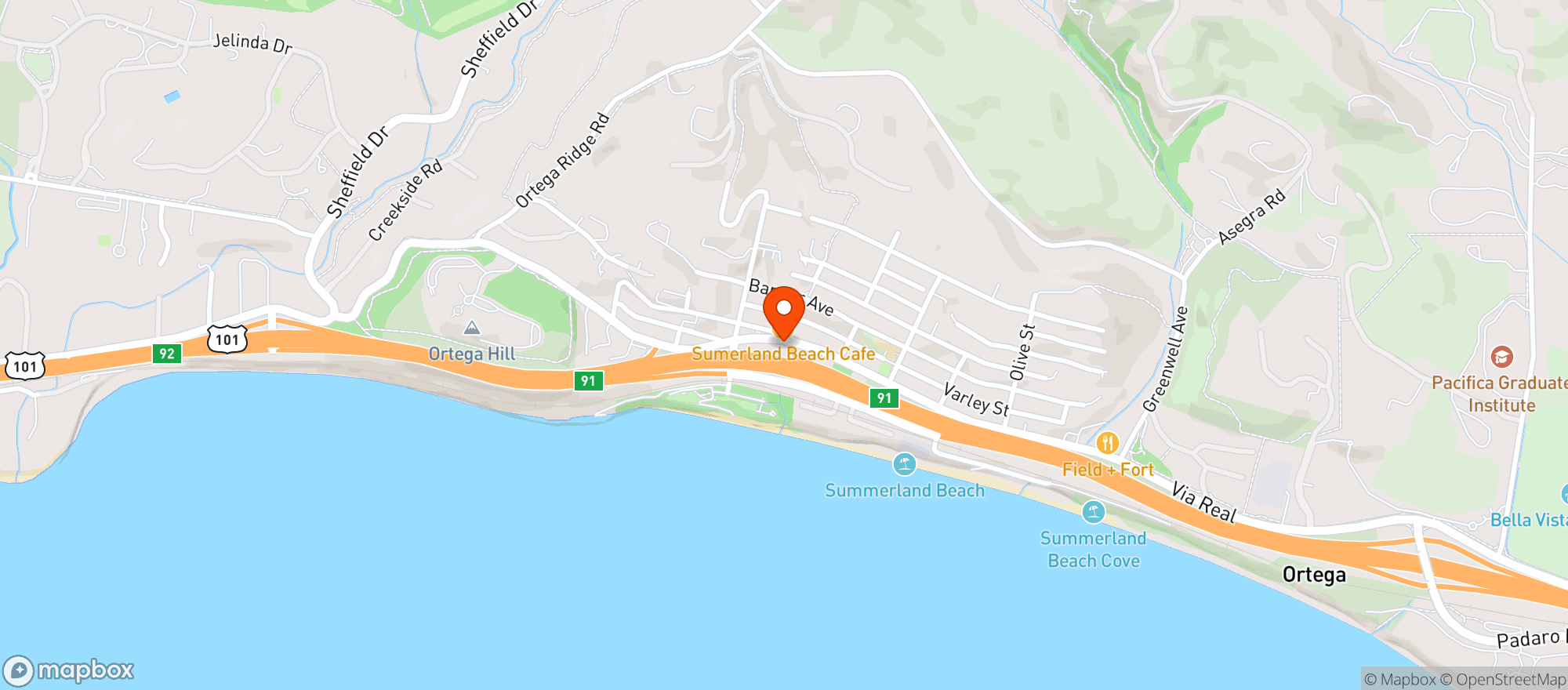 Map showing Summerland Fuel Depot - Summerland
