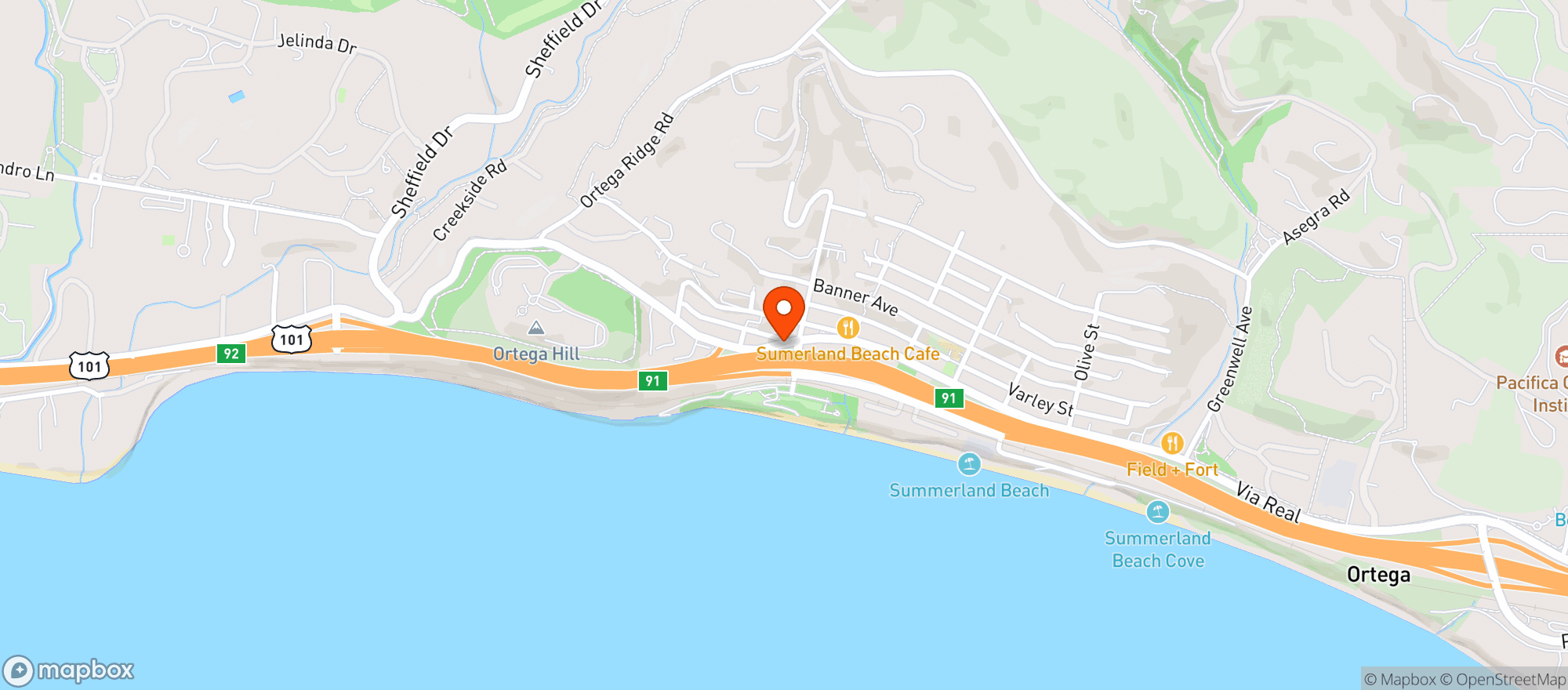 Map showing Sandpiper Liquors