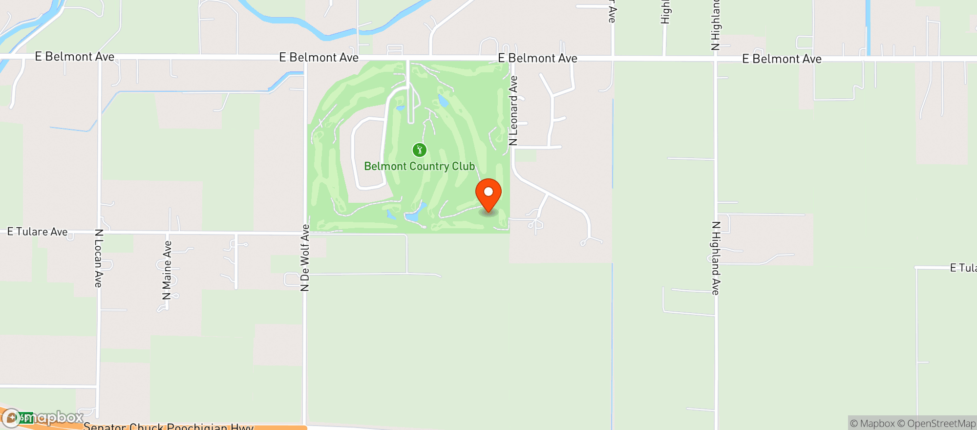 Map showing Belmont Country Club