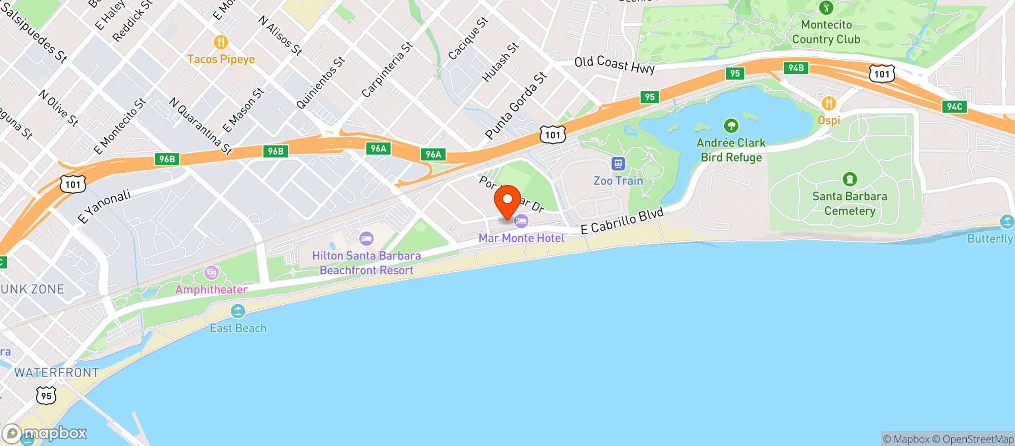 Map showing Mar Monte Hotel