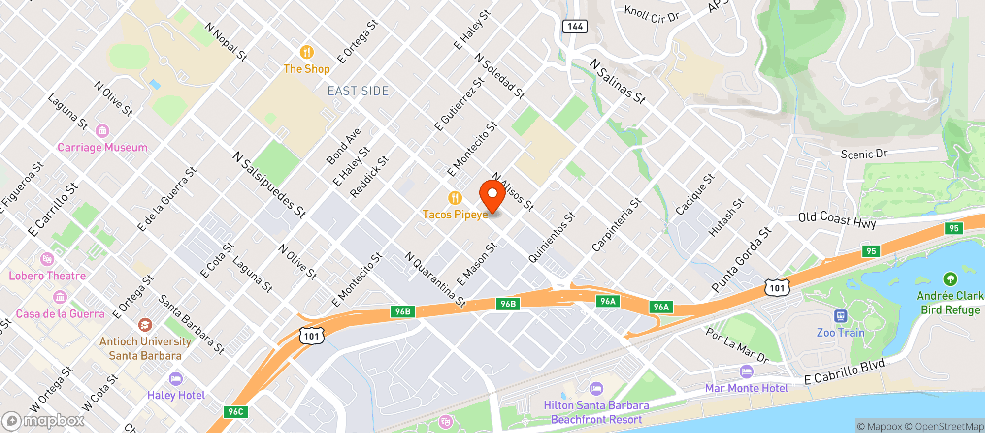 Map showing Canopy Club