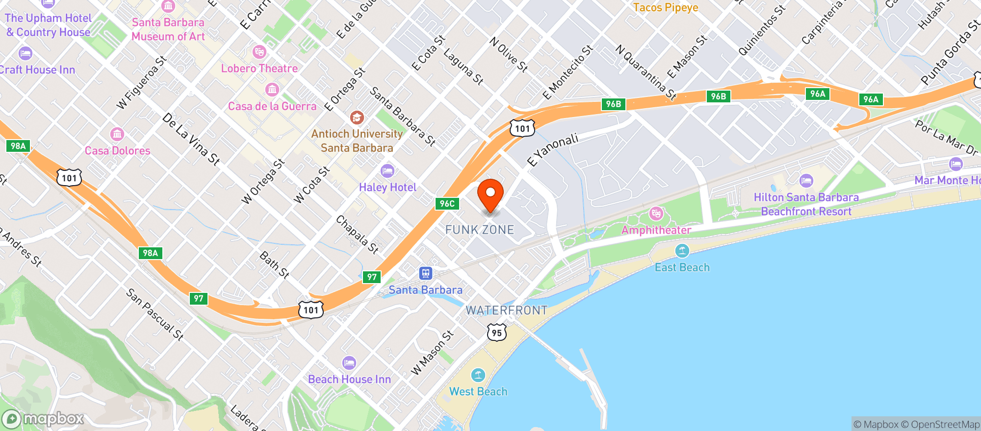 Map showing Dart Coffee Co