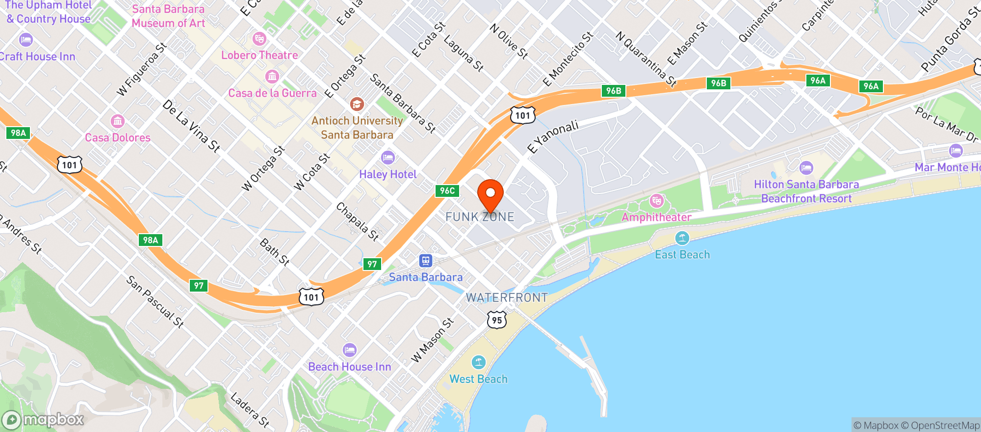 Map showing Sirena