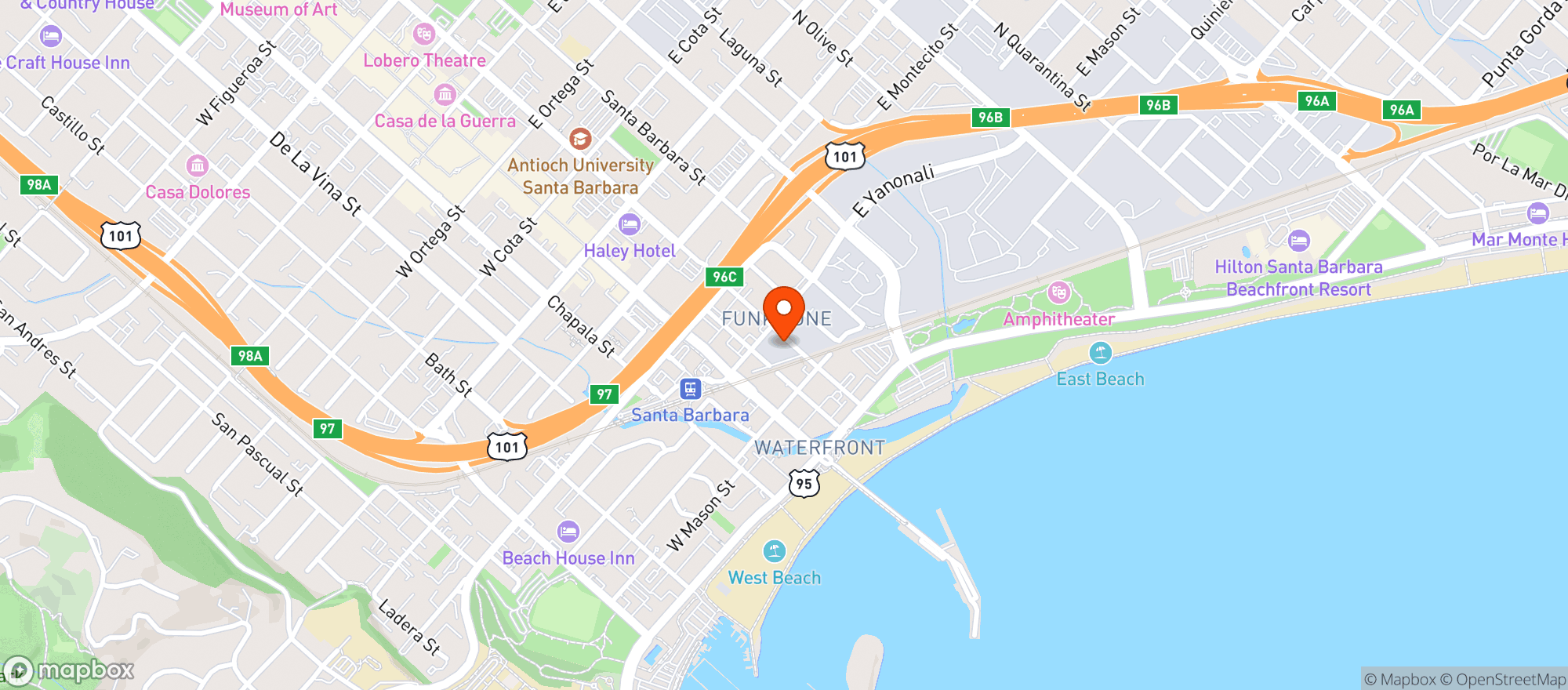 Map showing Santa Barbara Wine Collective