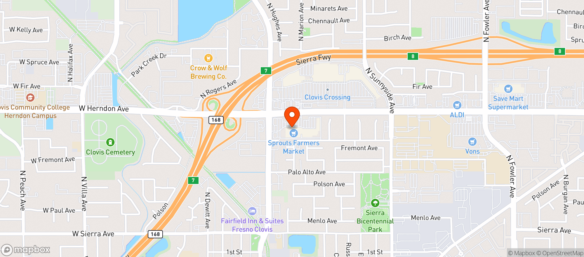 Map showing Sprouts Farmers Market