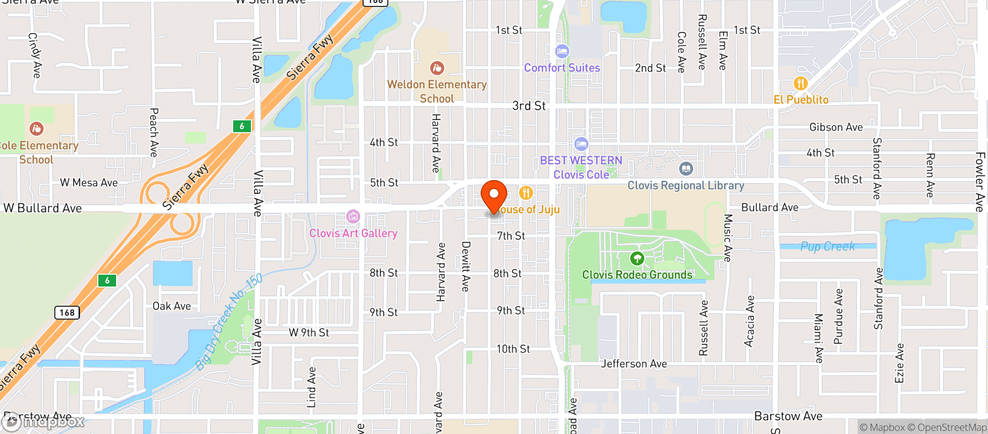 Map showing Michelangelos Pizzeria