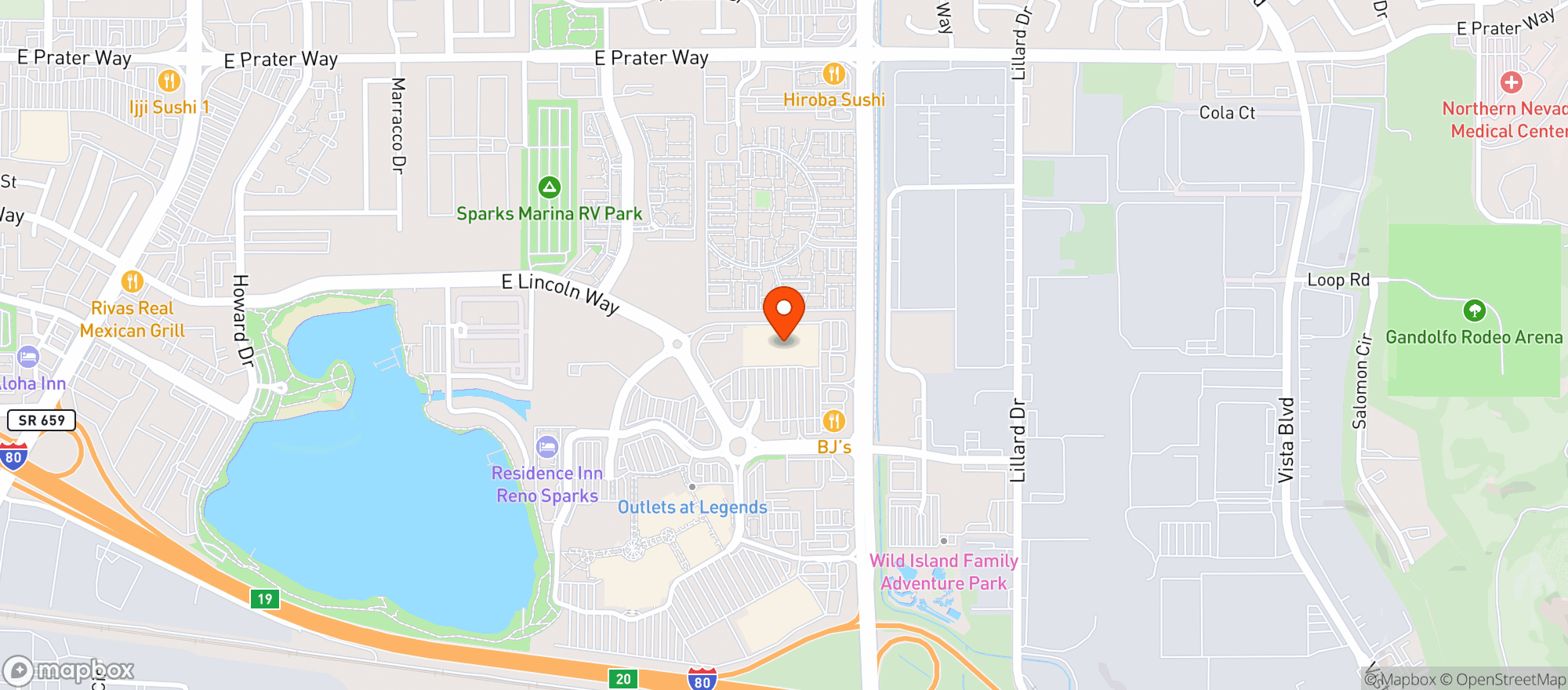 Map showing Target - Sparks South