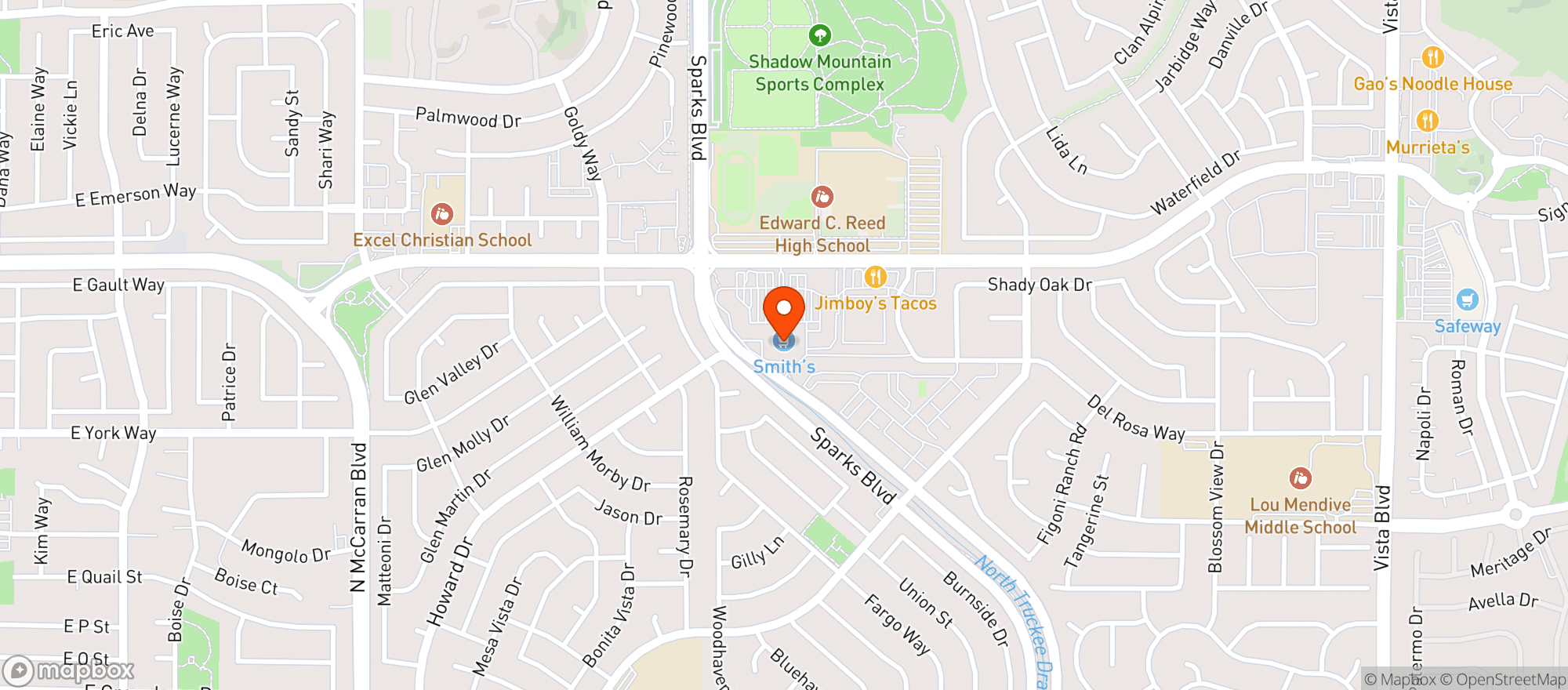 Map showing Smiths Food & Drug (706) - 00357 - Baring Village Shopping Center