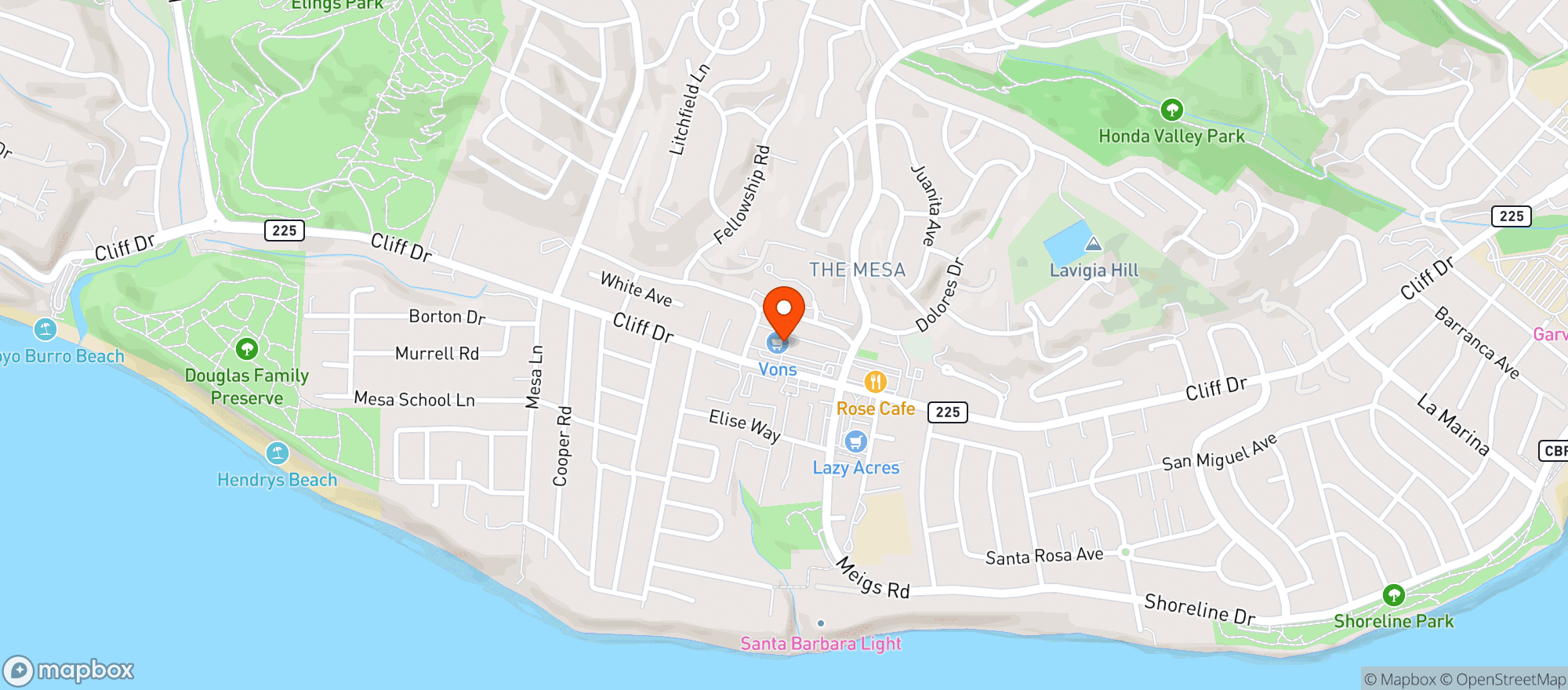 Map showing Vons