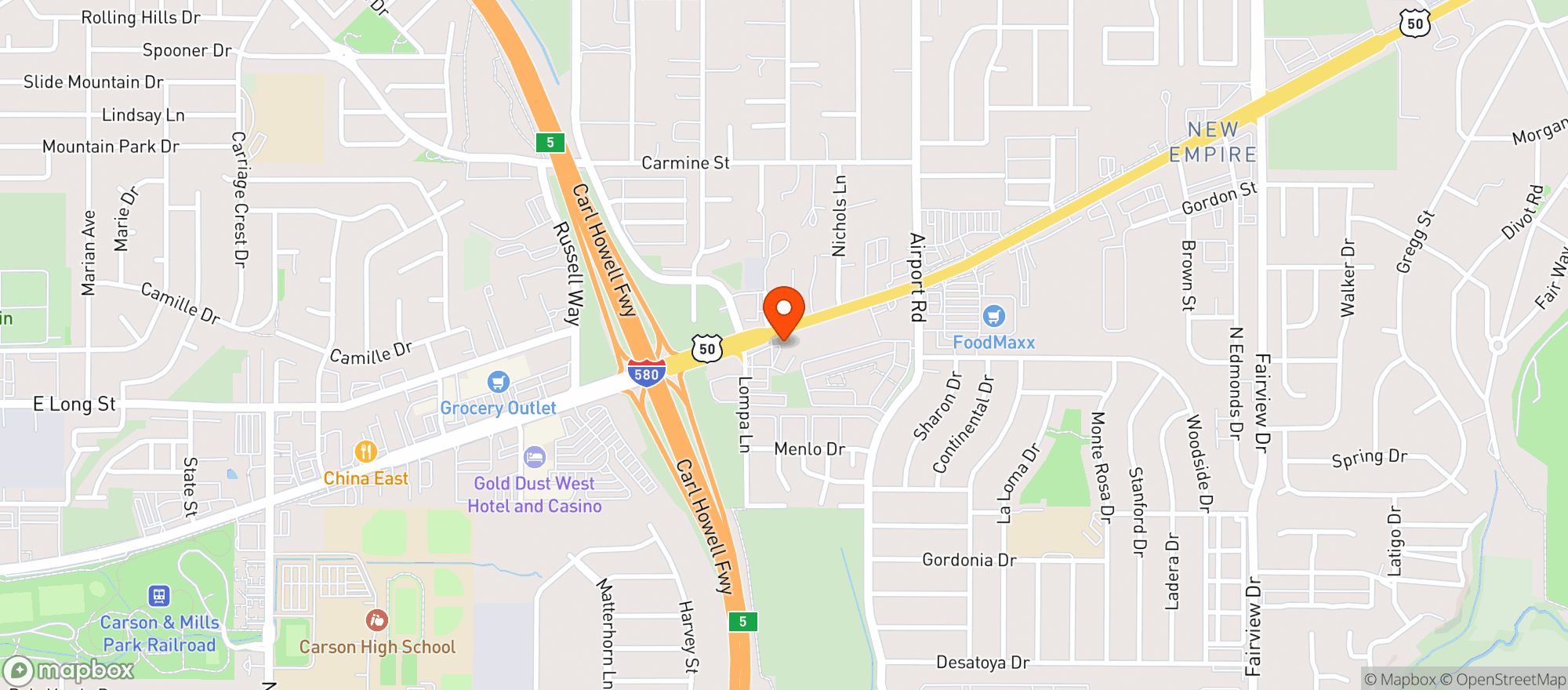 Map showing Zen Leaf (Carson City)