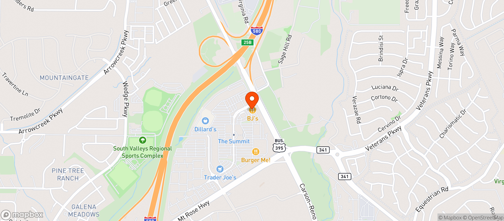 Map showing Bjs Restaurant & Brewhouse